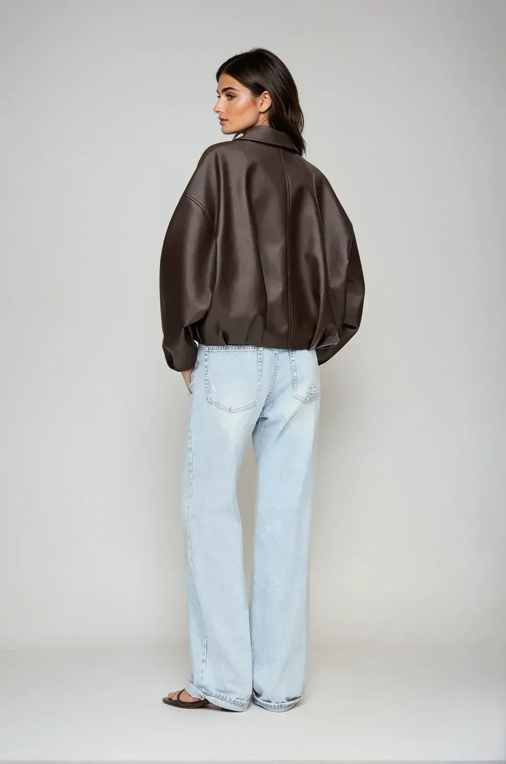 MARAIS  | VESTE EN CUIR MARRON