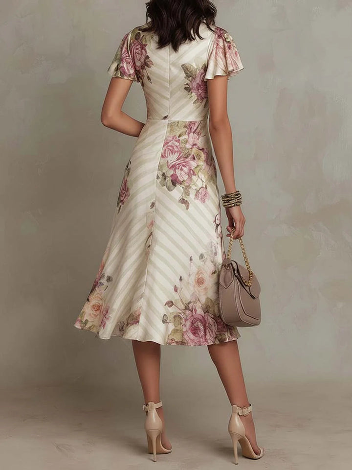 MARAIS | Robe Élégante Drapée Florale Camille