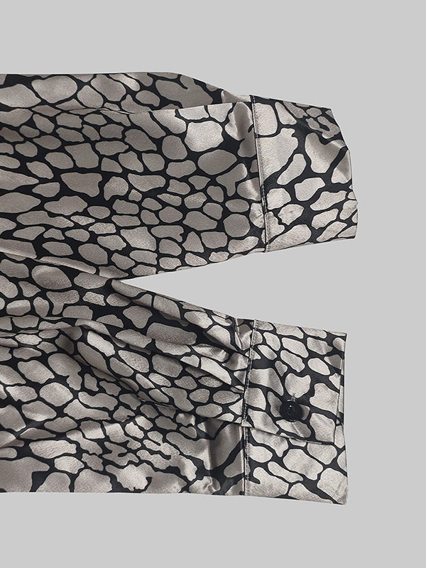 MARAIS | CHEMISIER EFFET SATIN À MOTIF ARTISTIQUE