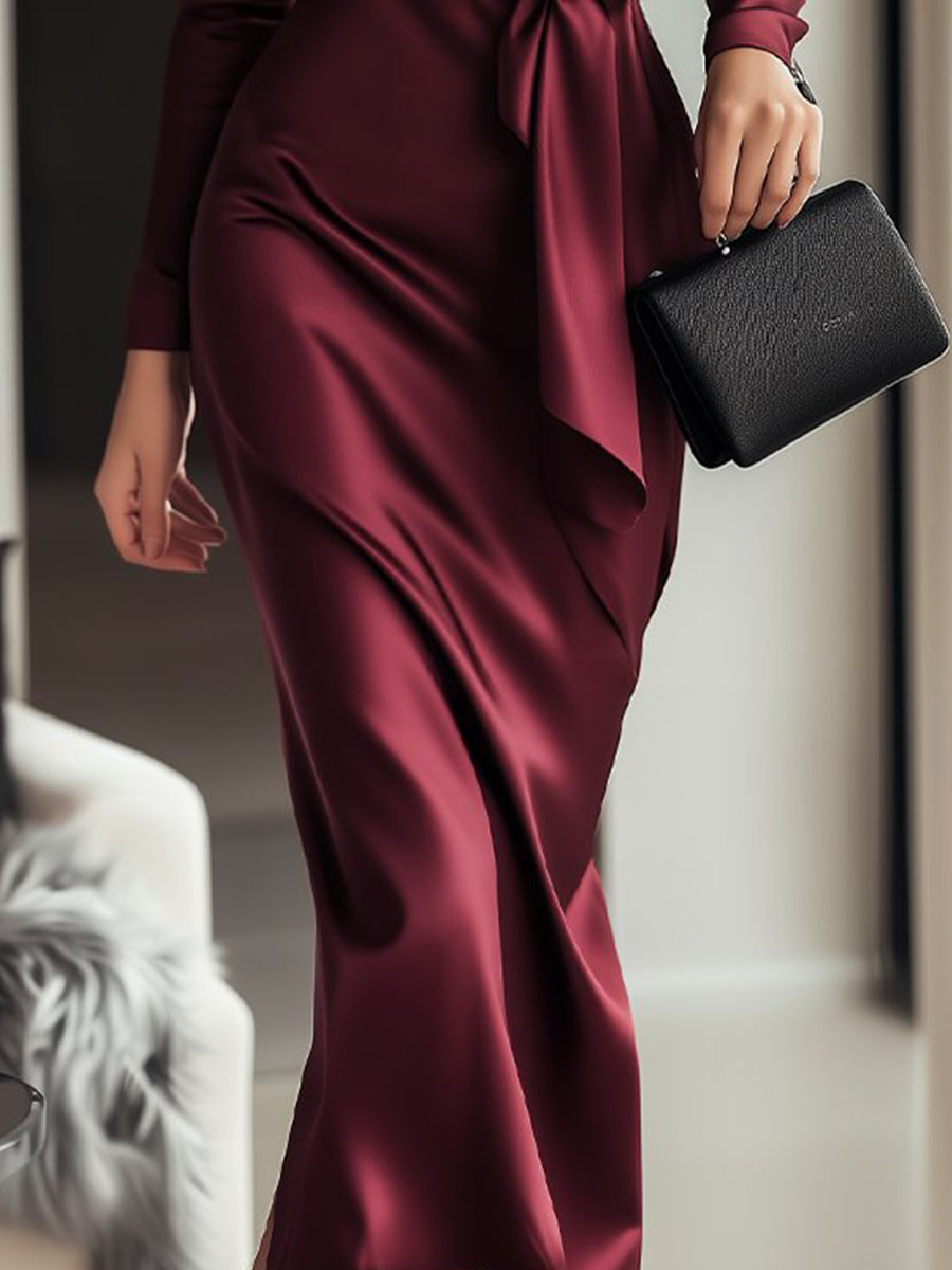 MARAIS | ROBE PORTEFEUILLE SATINÉE