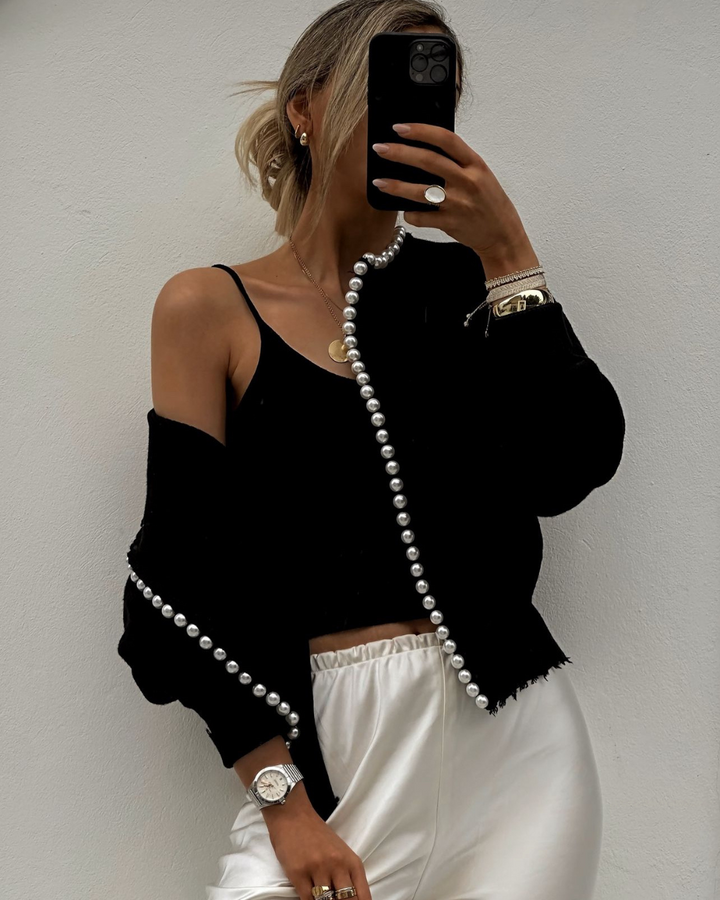 MARAIS | Cardigan Bordure Perles Manon