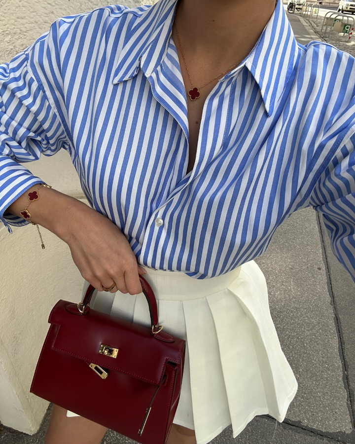MARAIS | MINI SAC EN CUIR BORDEAUX ÉLÉGANT