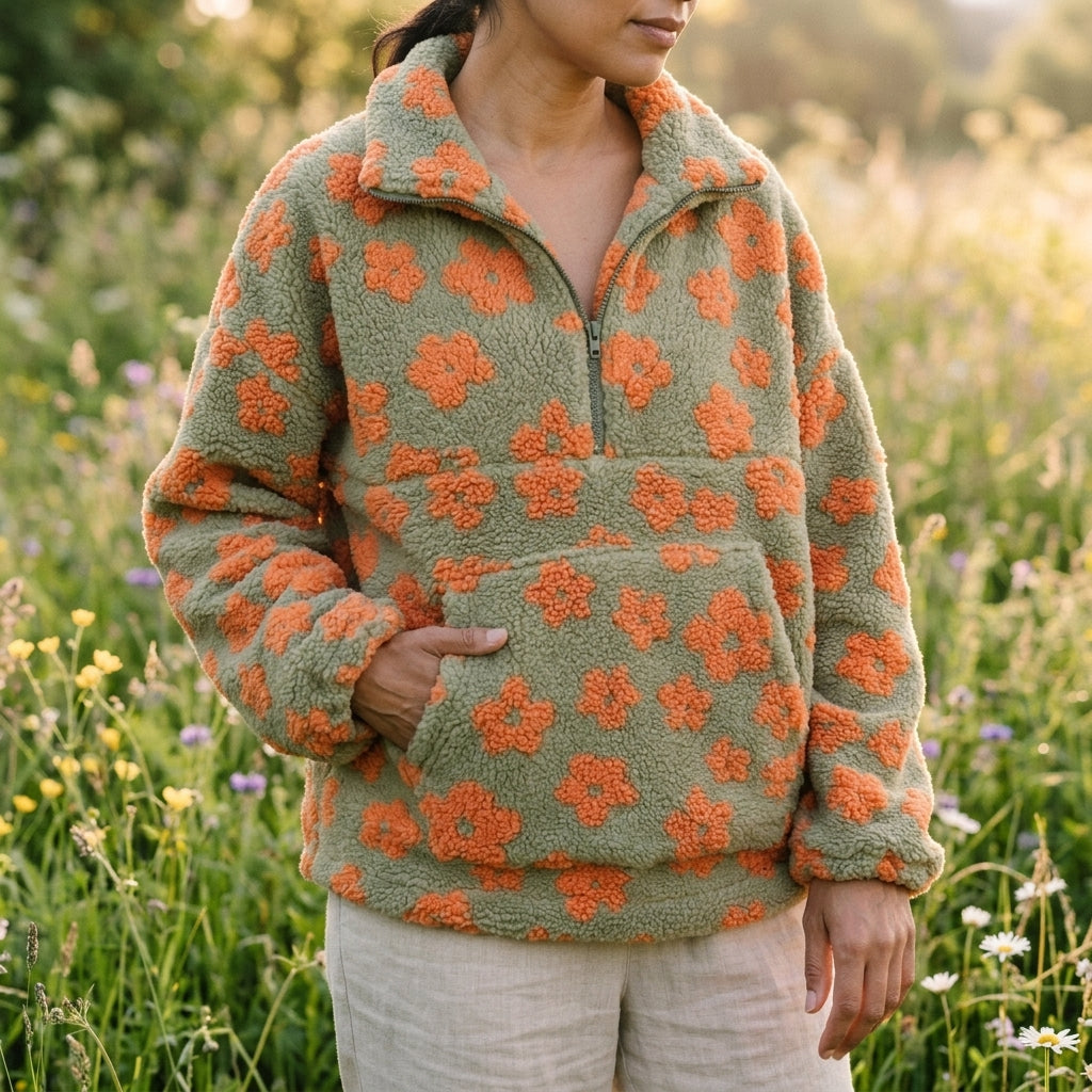 MARAIS  | Pull Polaire Fleuri Amélie