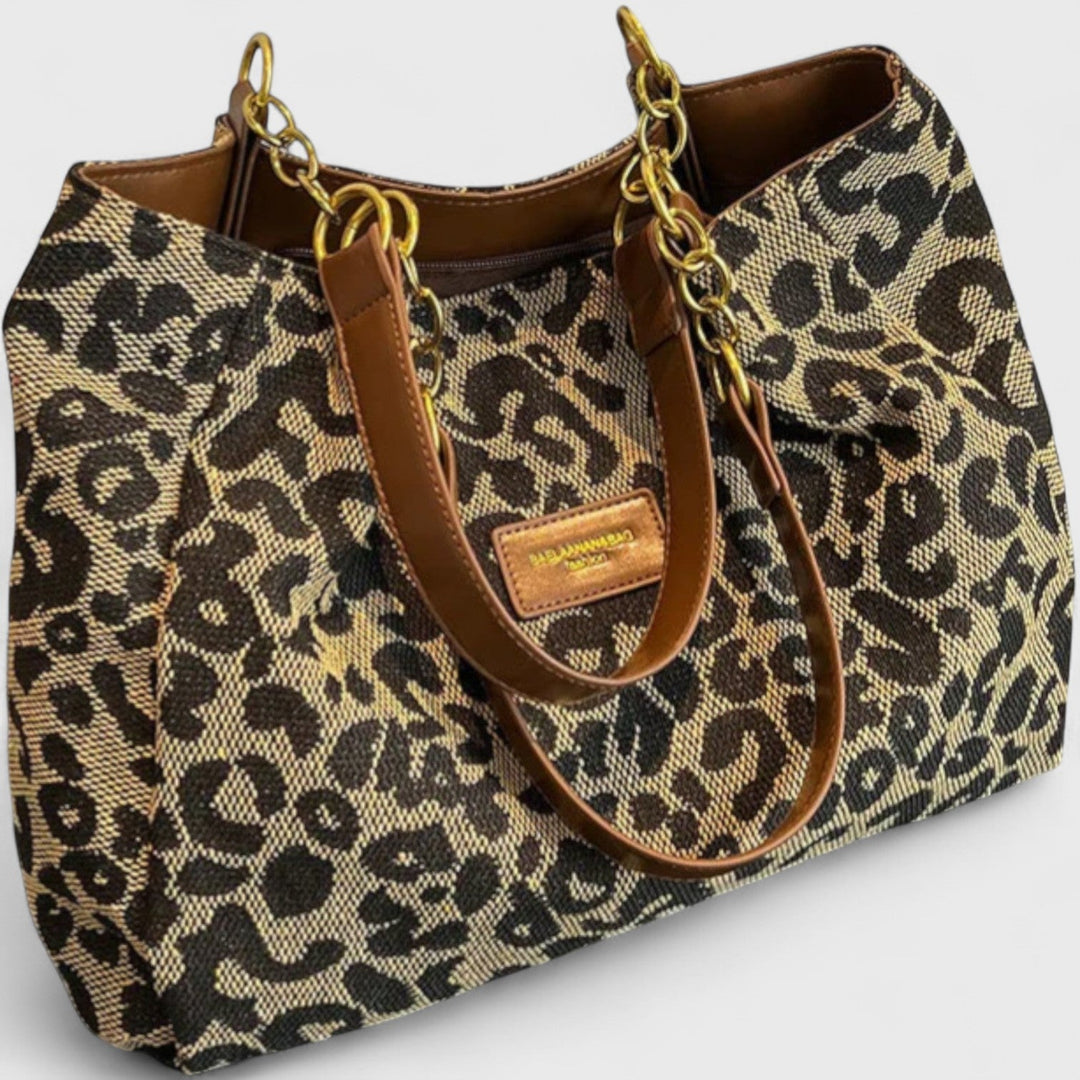 MARAIS | SAC SHOPPING EN TOILE MOTIF LÉOPARD