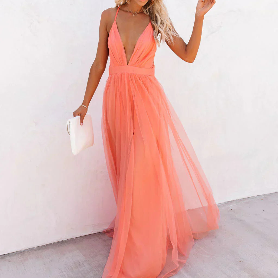 MARAIS | Robe Maxi Lumière Corail