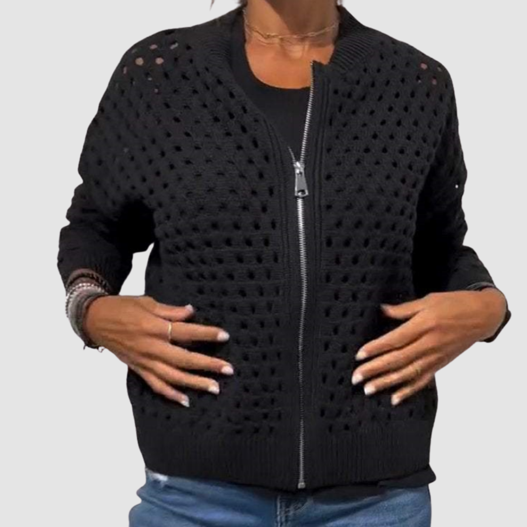 MARAIS | Veste Zippée en Maille Ajourée Charlotte