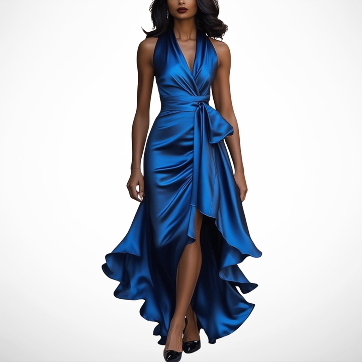 MARAIS | Robe en Satin Drapée à la Taille