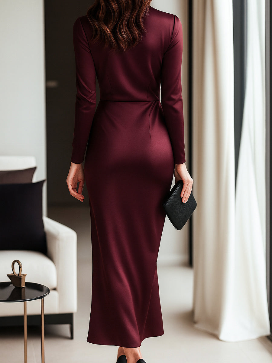 MARAIS | ROBE PORTEFEUILLE SATINÉE