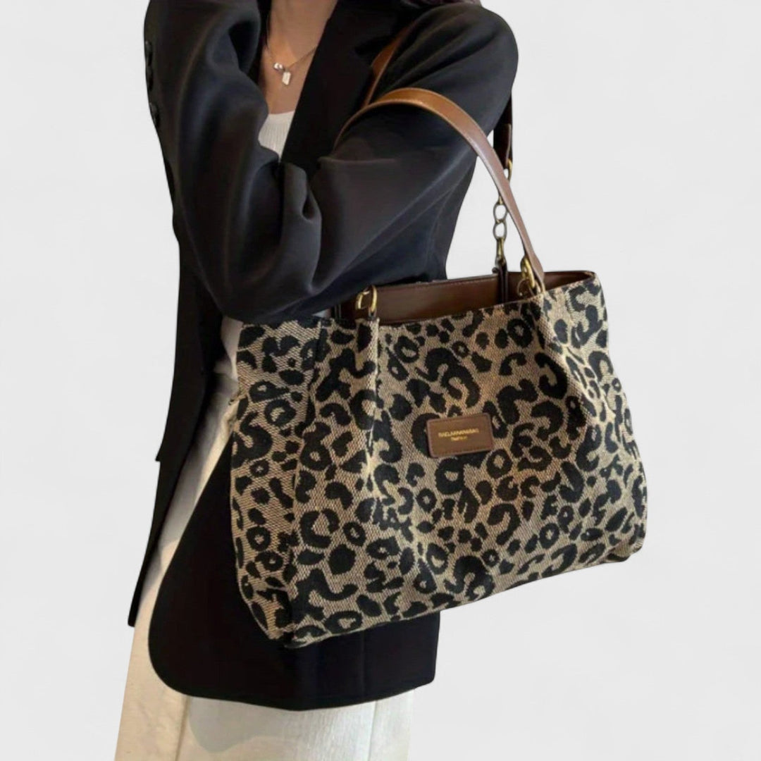 MARAIS | SAC SHOPPING EN TOILE MOTIF LÉOPARD