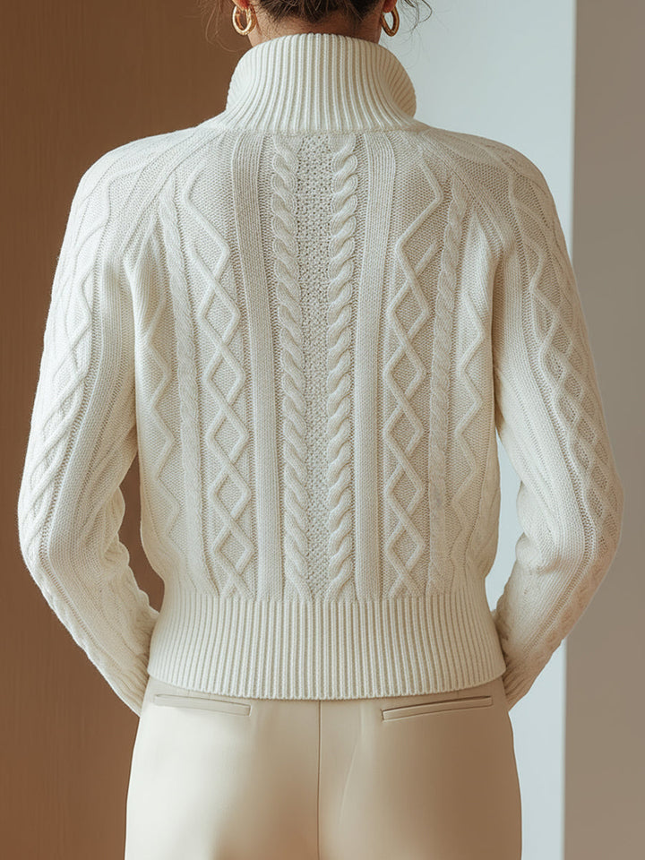 MARAIS  | PULL COL MONTANT EN MAILLE DOUCE IMPRIMÉE
