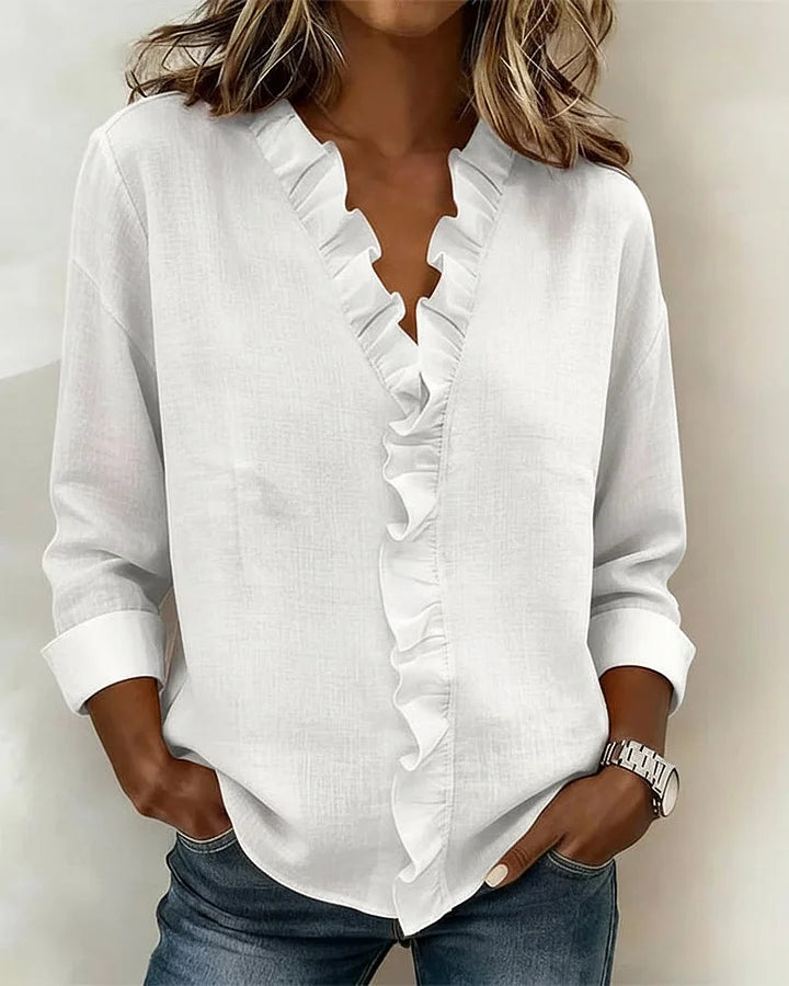 MARAIS  | Blouse Élégante Volants Claire