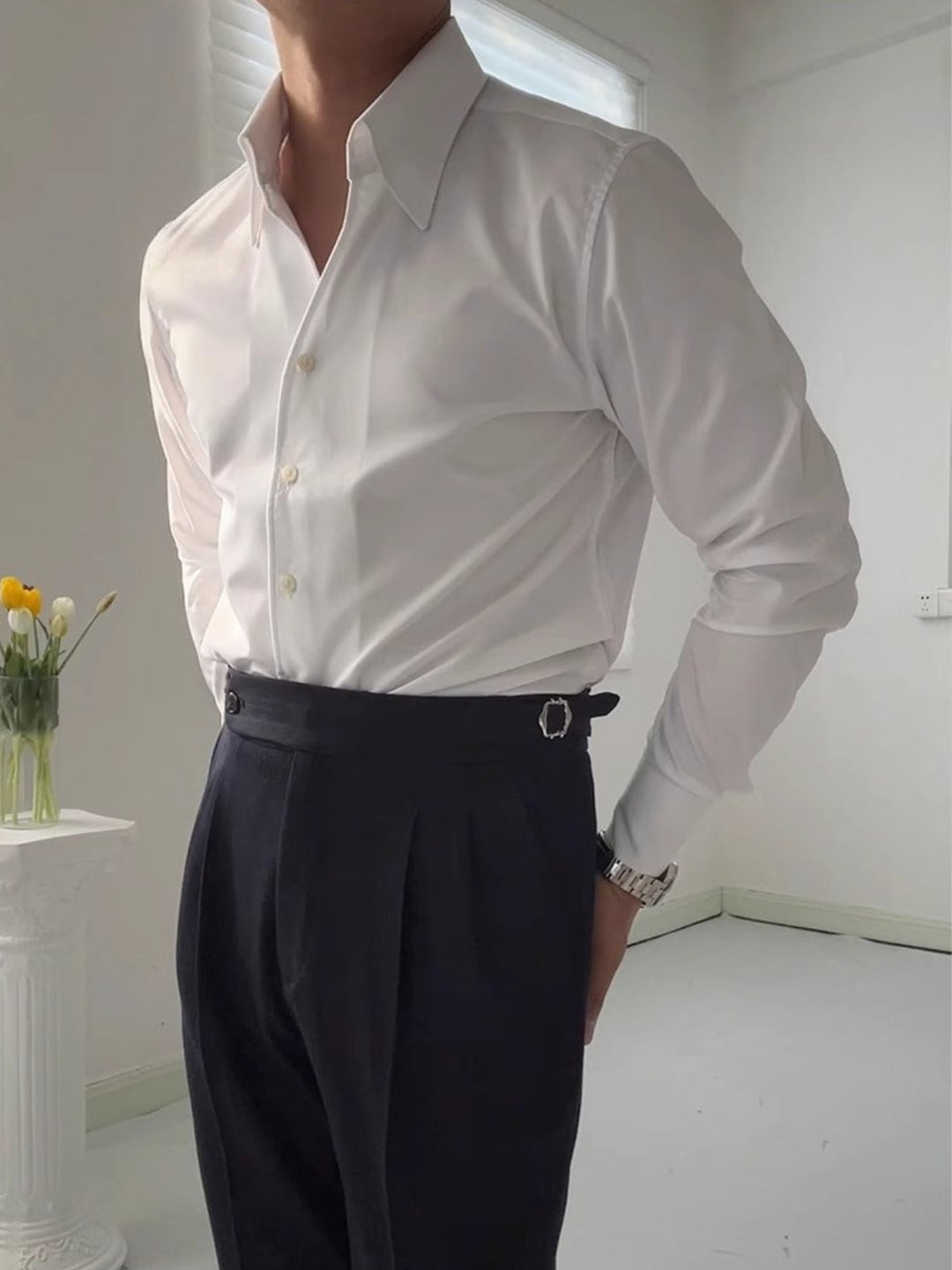 MARAIS | CHEMISE ATHLÉTIQUE ITALIENNE POUR HOMME EN BAMBOU