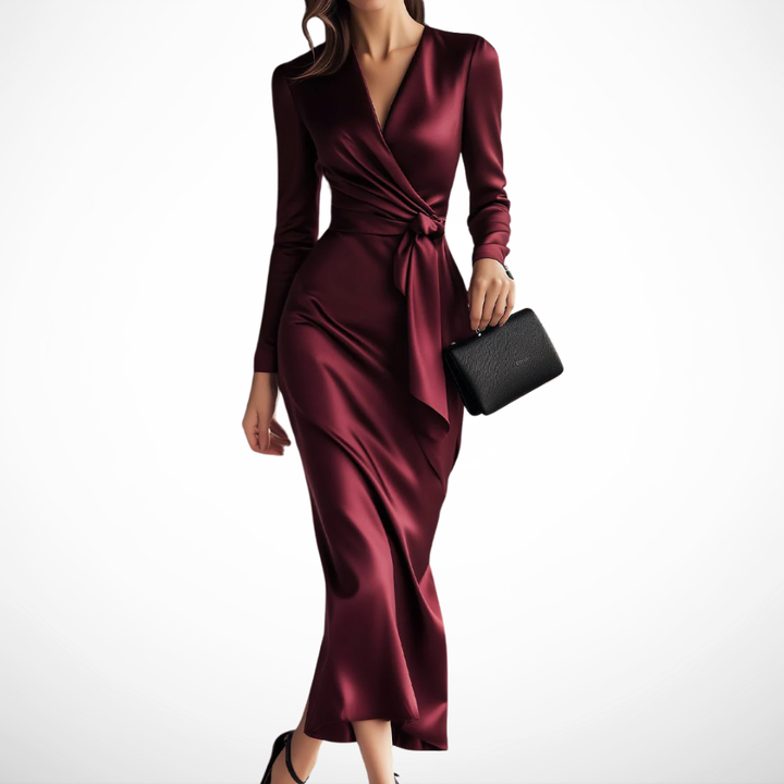 MARAIS | ROBE PORTEFEUILLE SATINÉE