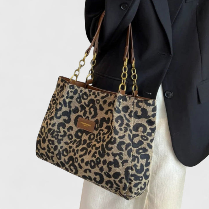 MARAIS | SAC SHOPPING EN TOILE MOTIF LÉOPARD