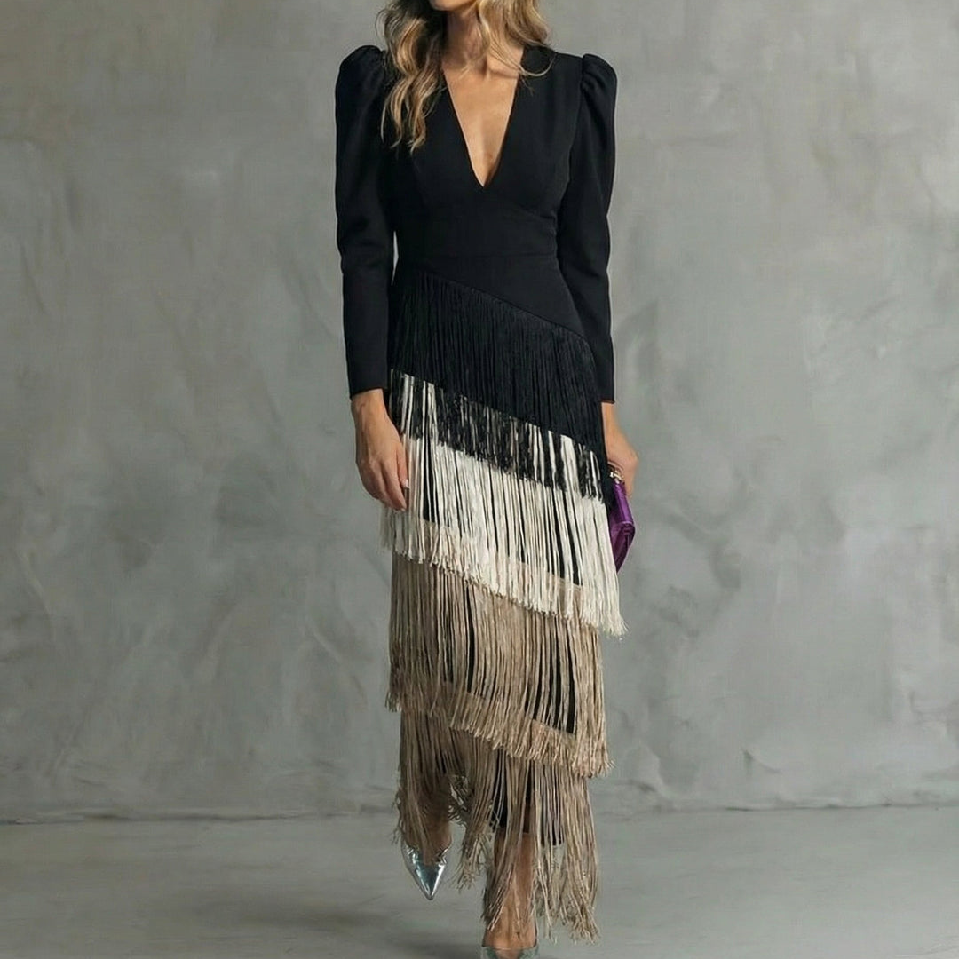 MARAIS | Robe Élégante Franges Élise