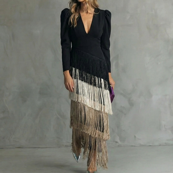 MARAIS | Robe Élégante Franges Élise