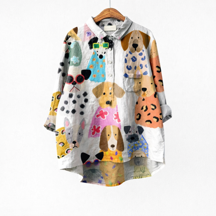 MARAIS | Blouse Élégante à Motif Canin (1+1 GRATUIT)