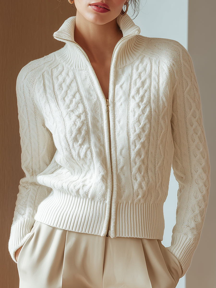MARAIS  | PULL COL MONTANT EN MAILLE DOUCE IMPRIMÉE