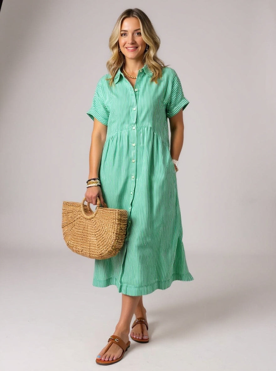 MARAIS | Robe Rayée Élégante Claire