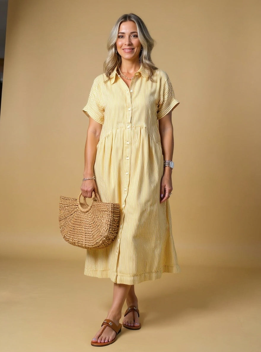MARAIS | Robe Rayée Élégante Claire