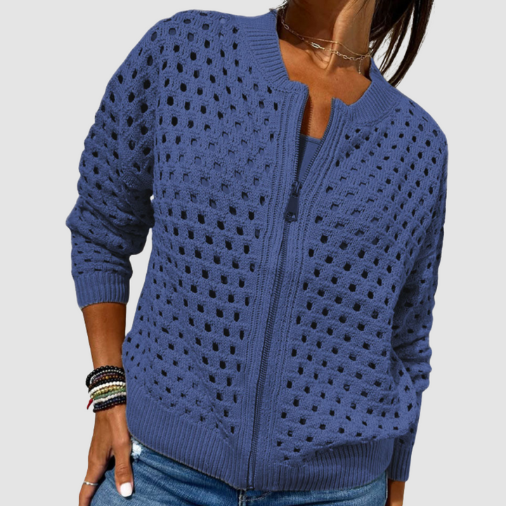 MARAIS | Veste Zippée en Maille Ajourée Charlotte