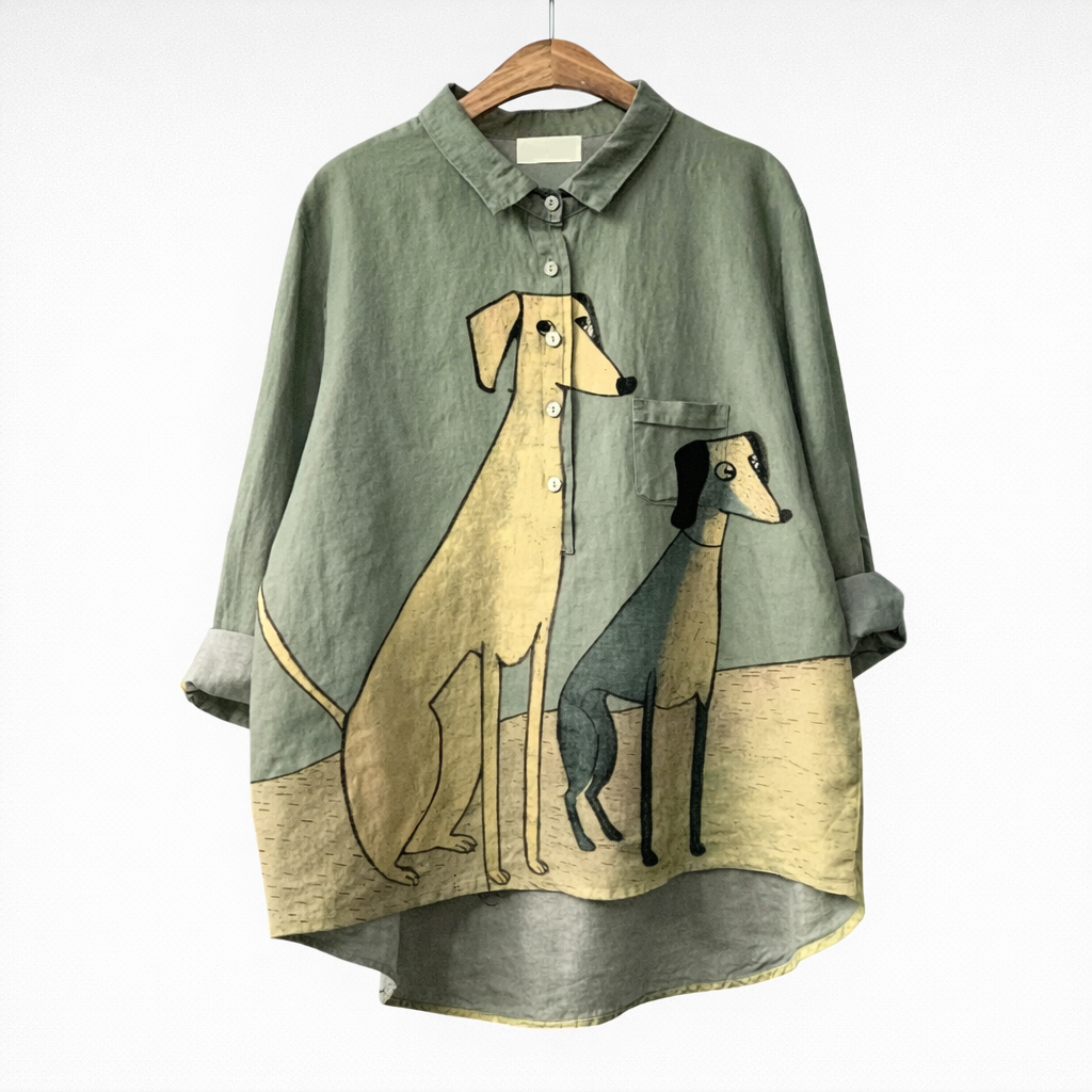 MARAIS | Blouse Élégante à Motif Canin (1+1 GRATUIT)
