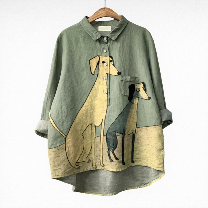 MARAIS | Blouse Élégante à Motif Canin (1+1 GRATUIT)