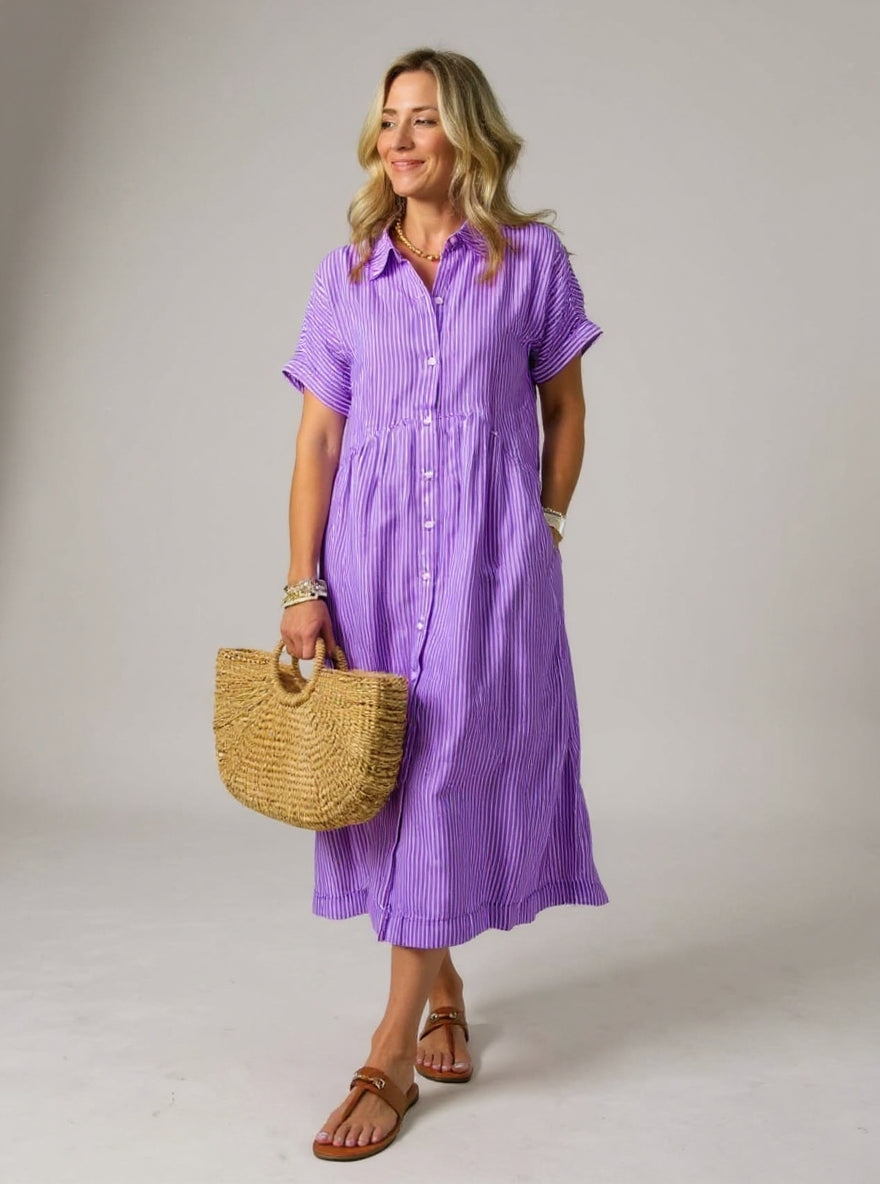 MARAIS | Robe Rayée Élégante Claire