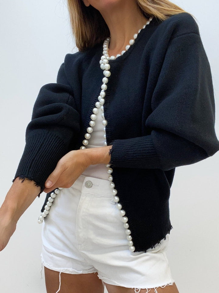 Amaraine I Cardigan élégant orné de perles