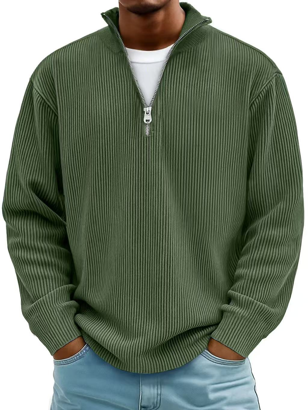 ALAIN | Pull Col Zippé Côtelé