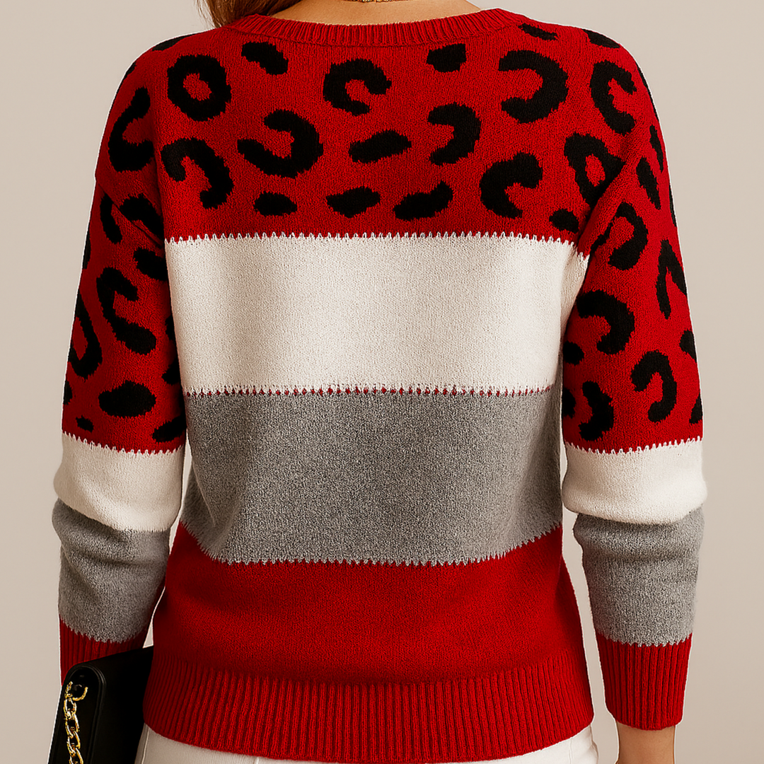 Elina | Pull doux à imprimé animalier
