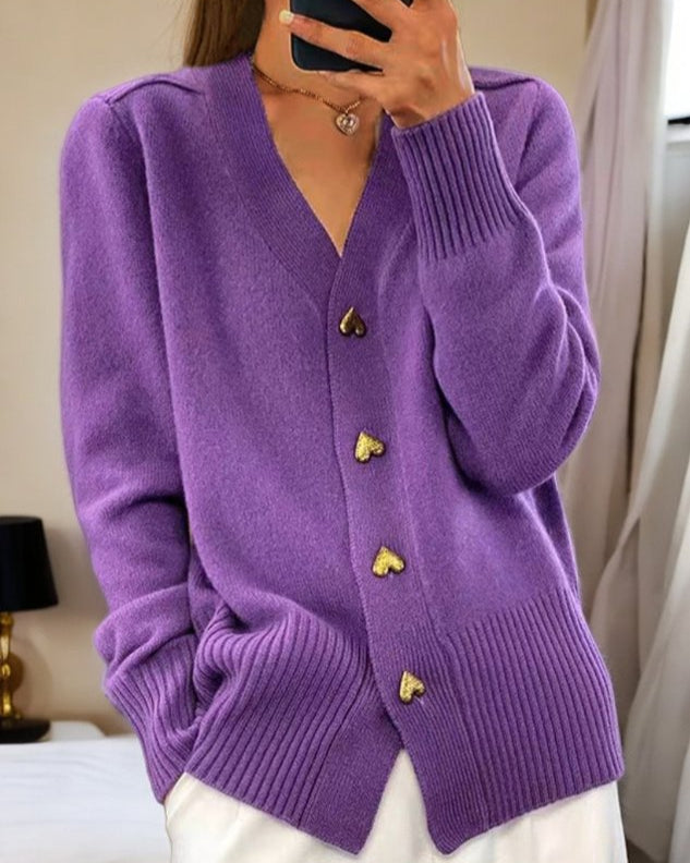 MARAIS | Cardigan Col V Boutons Dorés Nathalie