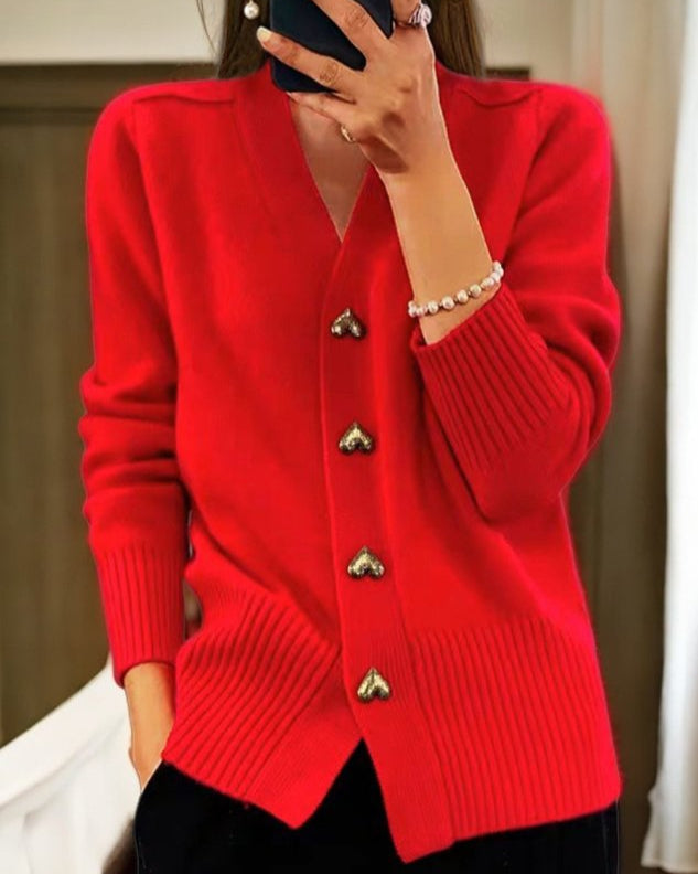 MARAIS | Cardigan Col V Boutons Dorés Nathalie