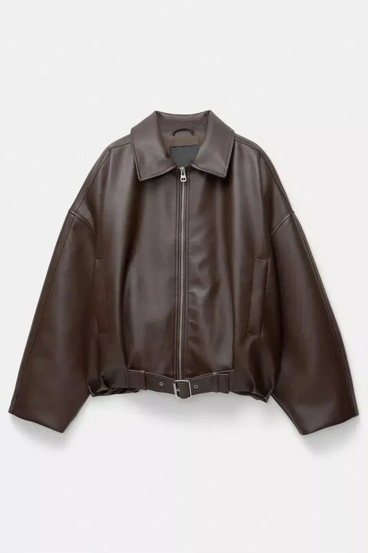 MARAIS  | VESTE EN CUIR MARRON