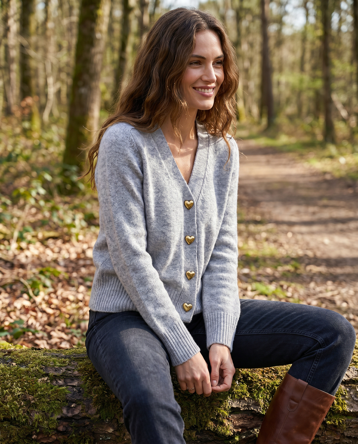 MARAIS | Cardigan Col V Boutons Dorés Nathalie