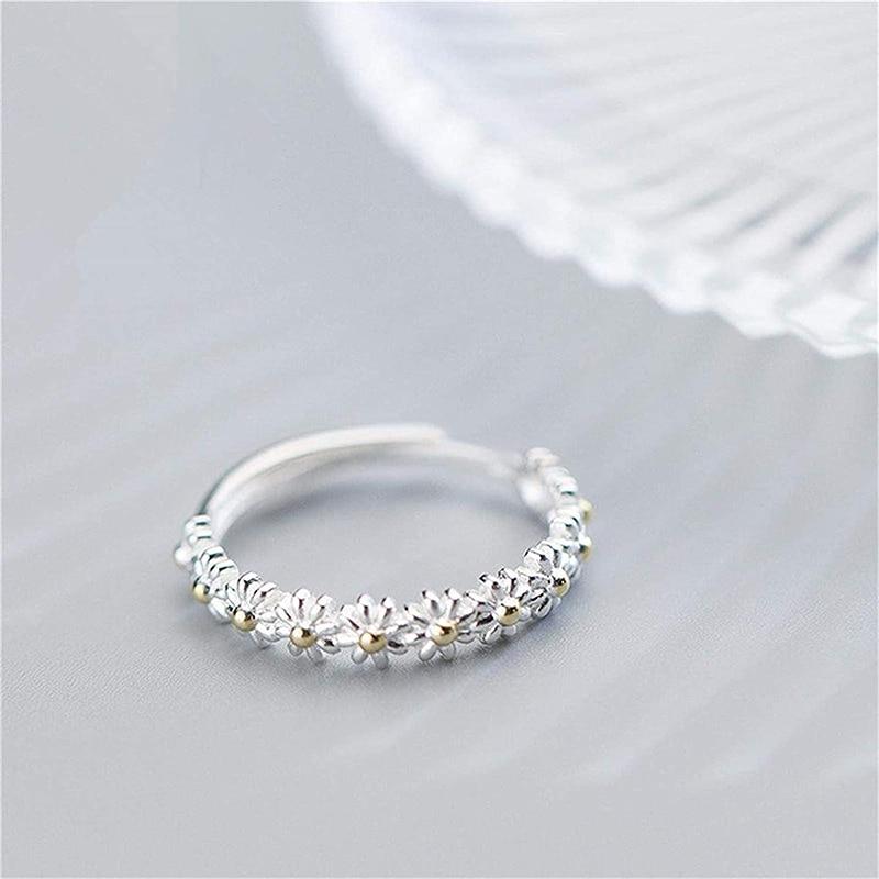 MARAIS | BAGUE AJUSTABLE EN ARGENT AVEC MARGUERITE