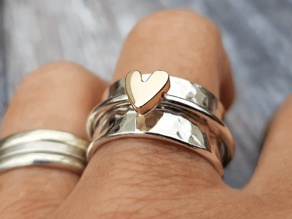 MARAIS | BAGUE EN ARGENT CŒUR DORÉ