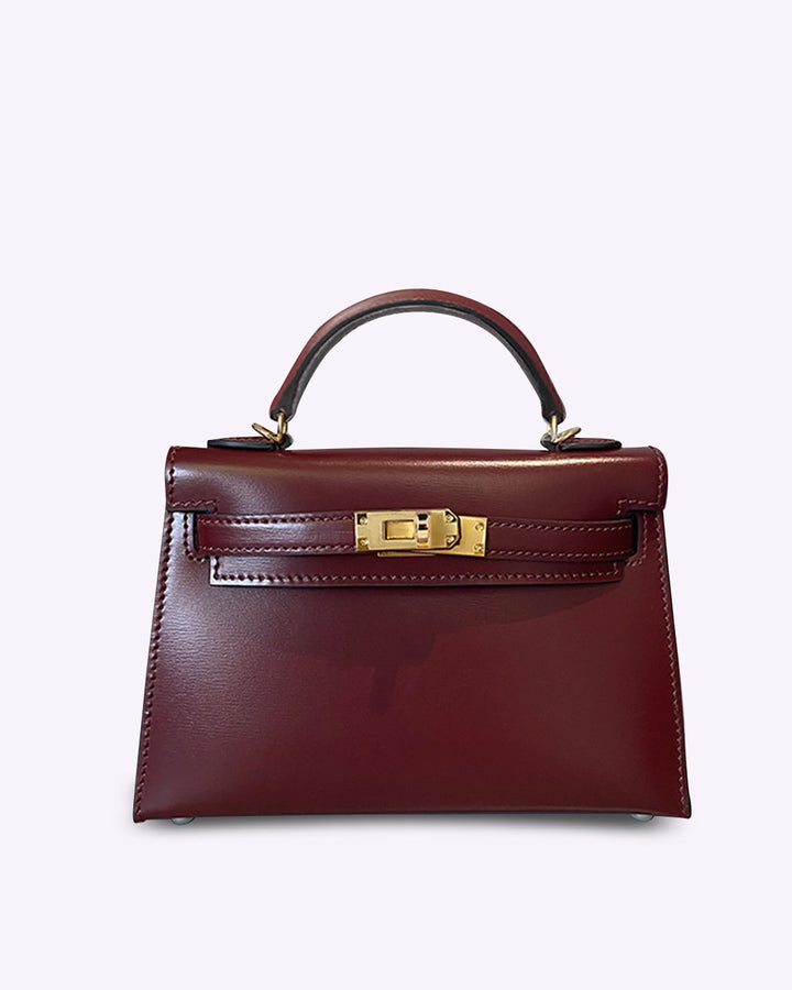 MARAIS | MINI SAC EN CUIR BORDEAUX ÉLÉGANT
