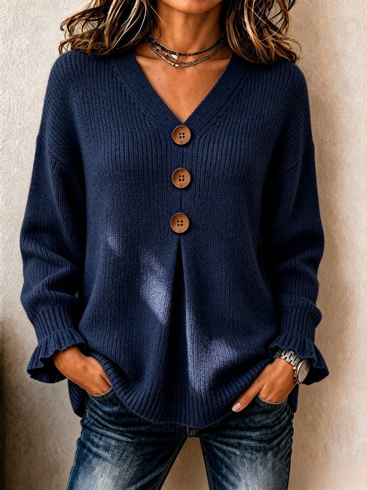 MARAIS | Pull Col V Boutonné Marie