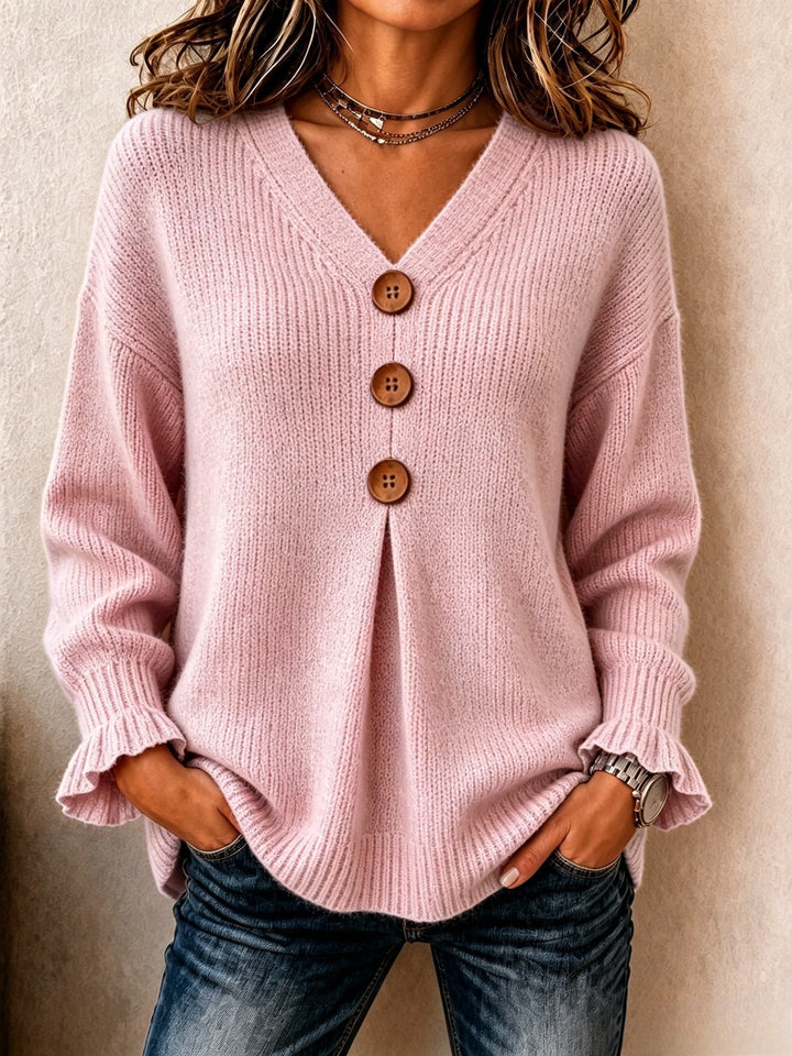 MARAIS | Pull Col V Boutonné Marie