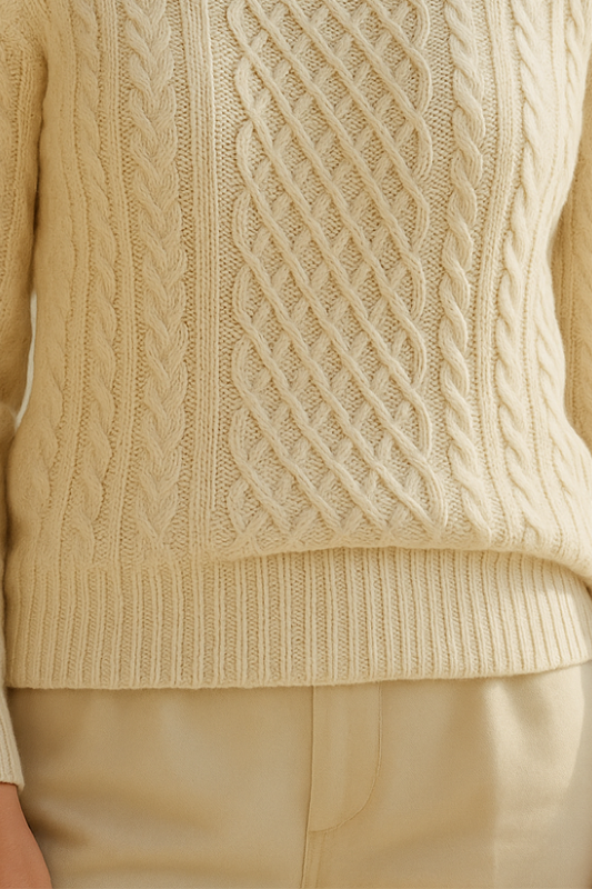 MARAIS | PULL TORSADÉ À COL ROULÉ EN MAILLE DOUCE