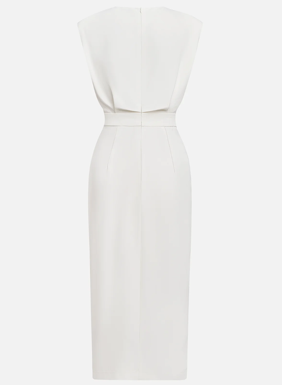 MARAIS | ROBE MIDI AJUSTÉE AVEC BOUTONS DORÉS
