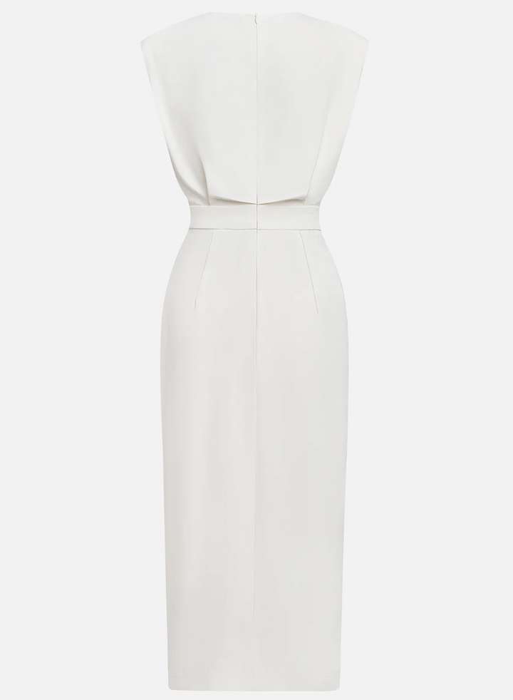 MARAIS | ROBE MIDI AJUSTÉE AVEC BOUTONS DORÉS