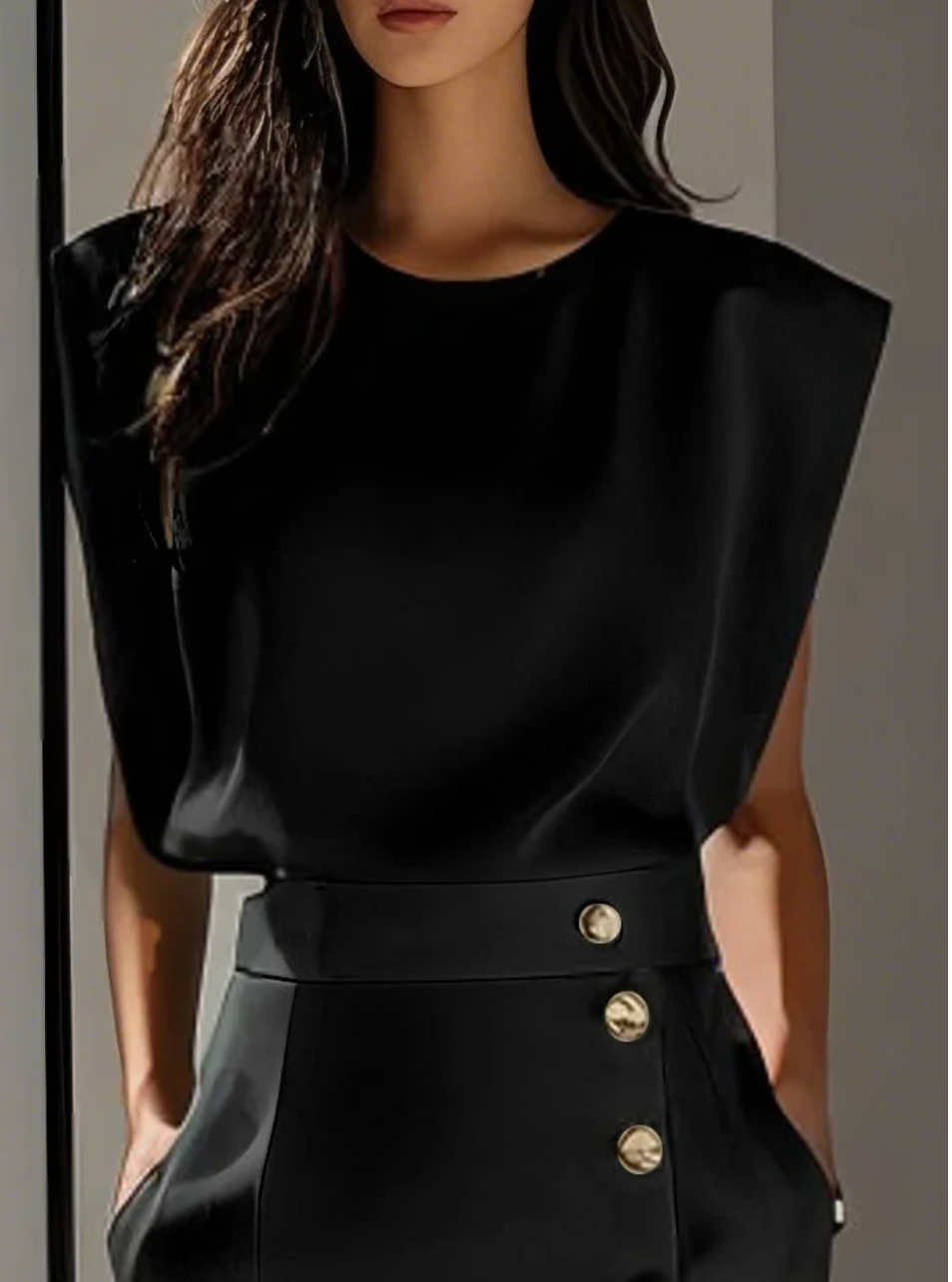 MARAIS | ROBE MIDI AJUSTÉE AVEC BOUTONS DORÉS