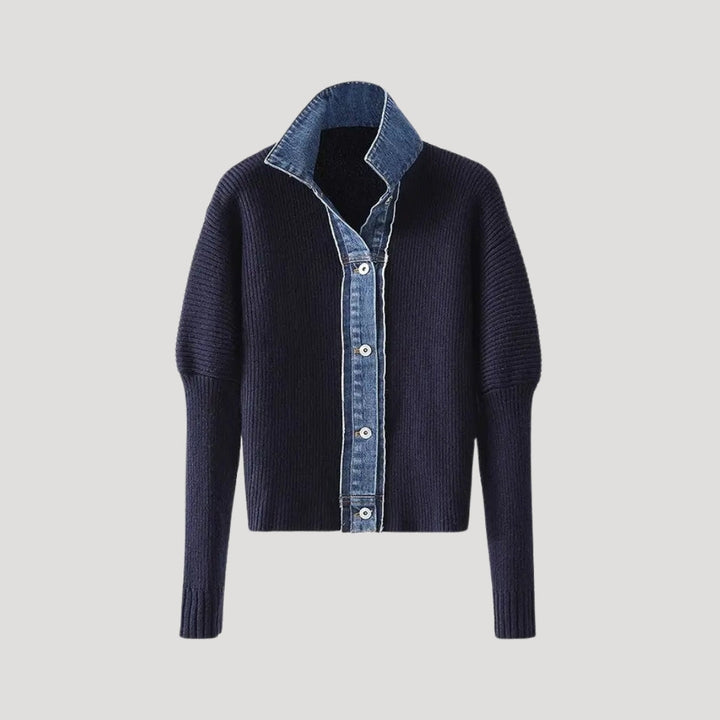MARAIS | Cardigan Marine Col Denim Chloé