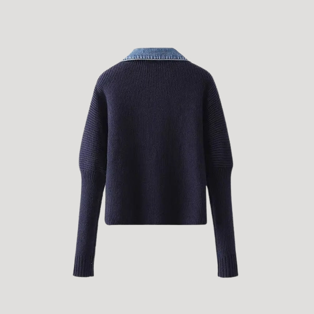 MARAIS | Cardigan Marine Col Denim Chloé