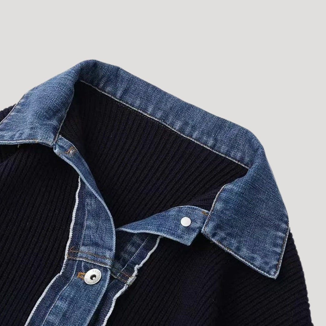MARAIS | Cardigan Marine Col Denim Chloé