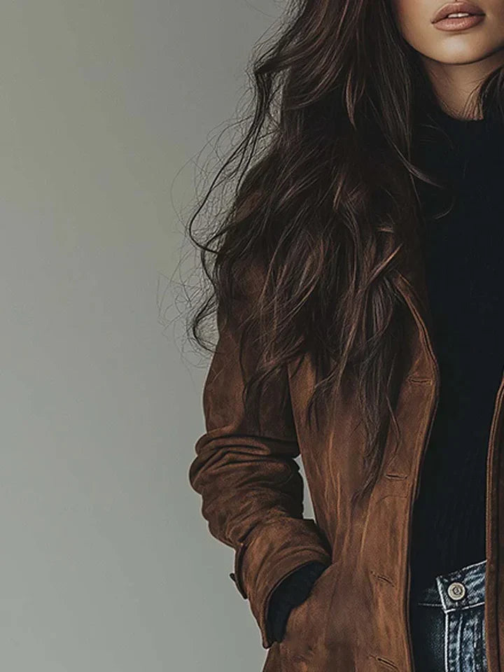 MARAIS | MANTEAU ÉLÉGANT À TEXTURE SUÉDÉE