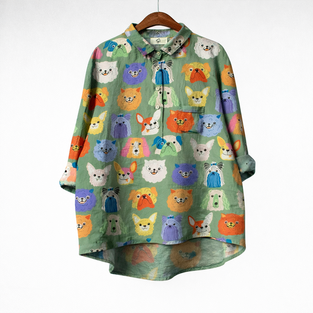 MARAIS | Blouse Élégante à Motif Canin (1+1 GRATUIT)