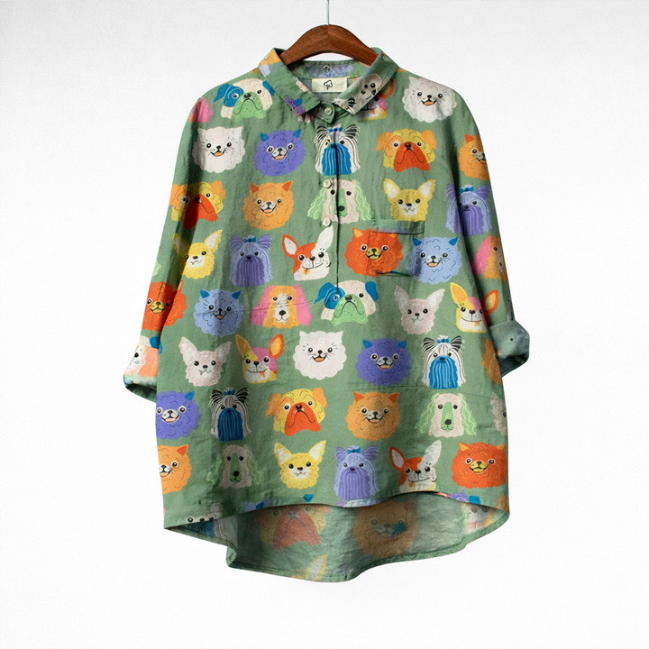 MARAIS | Blouse Élégante à Motif Canin (1+1 GRATUIT)